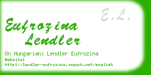 eufrozina lendler business card